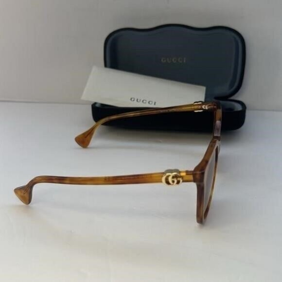 New- Authentic 💯GG1071S 003 55 GUCCI HAVANA CAT-EYE SUNGLASSES - Picture 4 of 13
